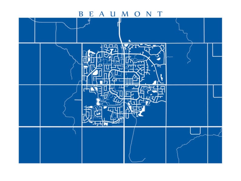 Beaumont AB Map Print Alberta Poster Modern Home Decor Etsy