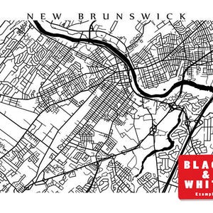 New Brunswick, NJ Map Art - New Jersey Poster Print - Etsy