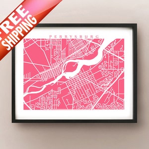 Perrysburg Carte - Wood County, Ohio Poster Print