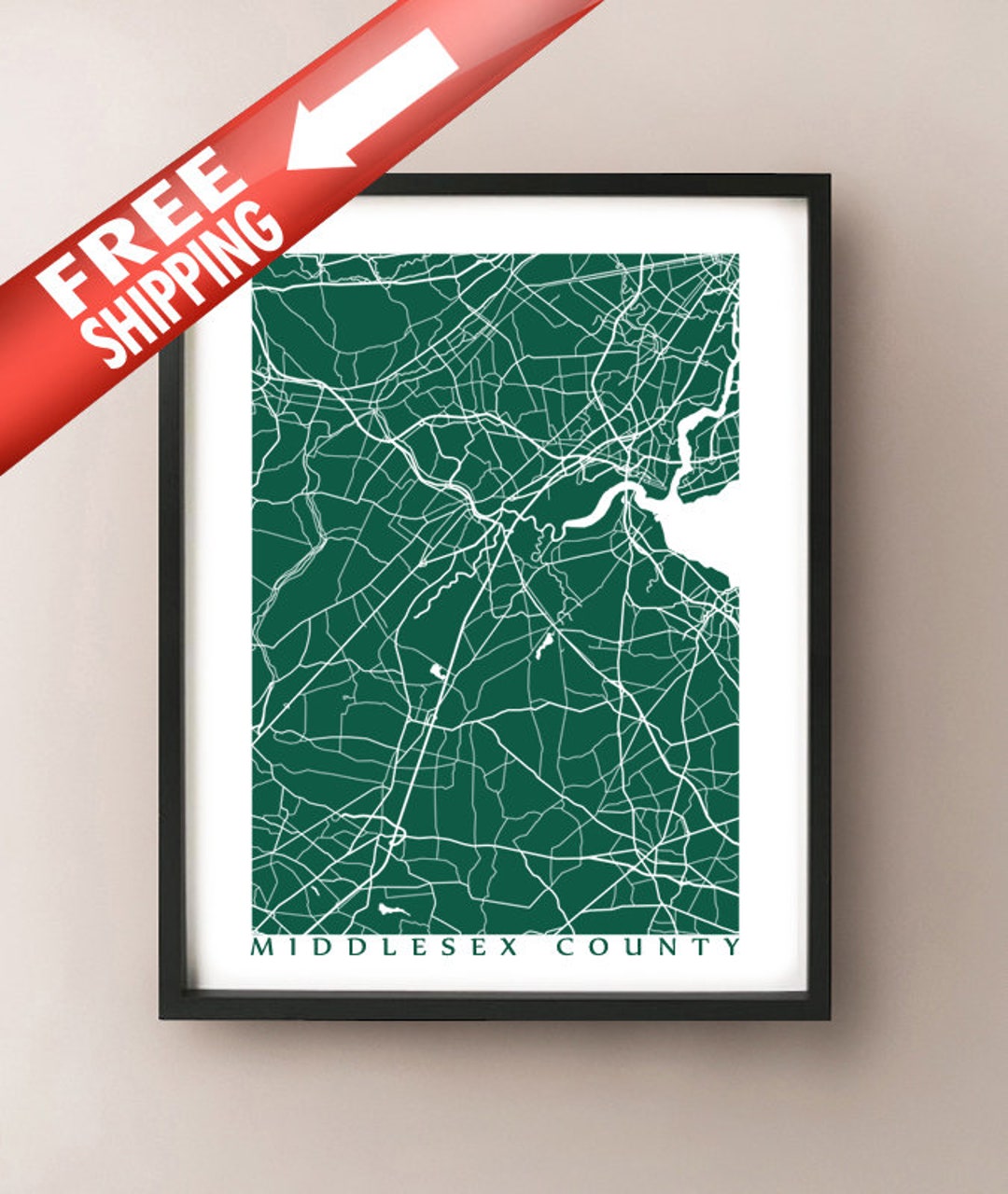 Middlesex County, NJ Map Art - Impresión de carteles de Nueva Jersey - Etsy  México, image size:1080x1280