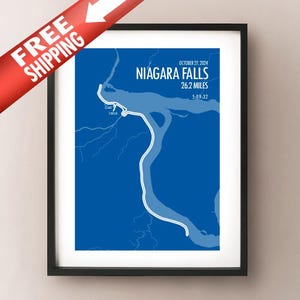 Mapa da rota da Maratona Internacional das Cataratas do Niágara de 2024 para impressão