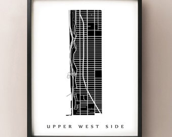 Carte Upper West Side - Manhattan, NYC Neighborhood Art Print