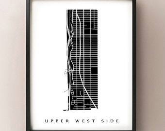 Upper West Side Map - Manhattan, NYC Neighborhood Art Print