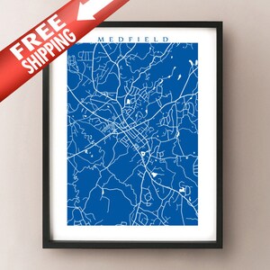 Medfield, MA Karte Print - Massachusetts Poster