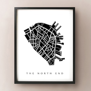 The North End Stadtplan Druck - Boston, Massachusetts
