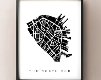 The North End Neighborhood Map Print - Boston, Massachusetts
