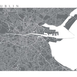 Dublin Map Art Print - Ireland Poster - Choose Your Color and Size - Etsy