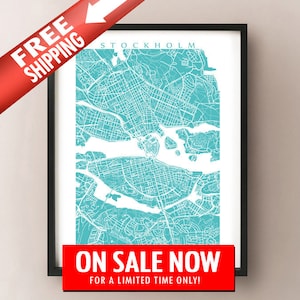 Stockholm Carte - Suède Affiche