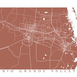 Rio Grande Valley Area Map Print - Texas Poster - Etsy