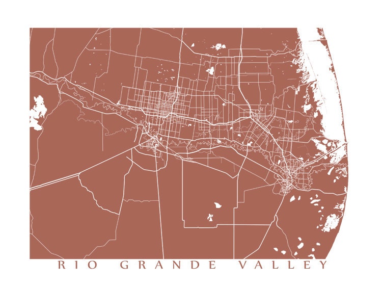 Rio Grande Valley Area Map Print Texas Poster Etsy