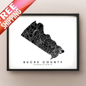 Bucks County, PA - City Limits Map Print