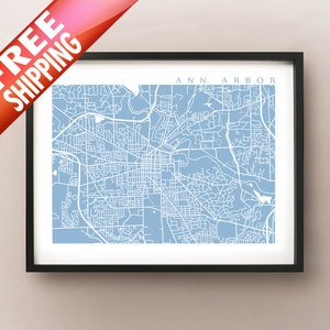 Ann Arbor Carte Imprimer - Michigan