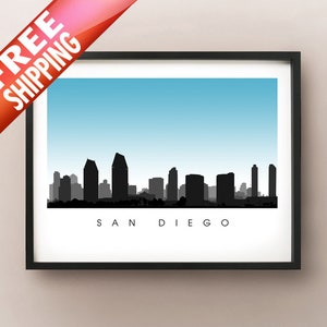 San Diego City Skyline Art - California Cityscape Poster Print