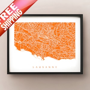 Carte lausanne - Suisse Poster Print