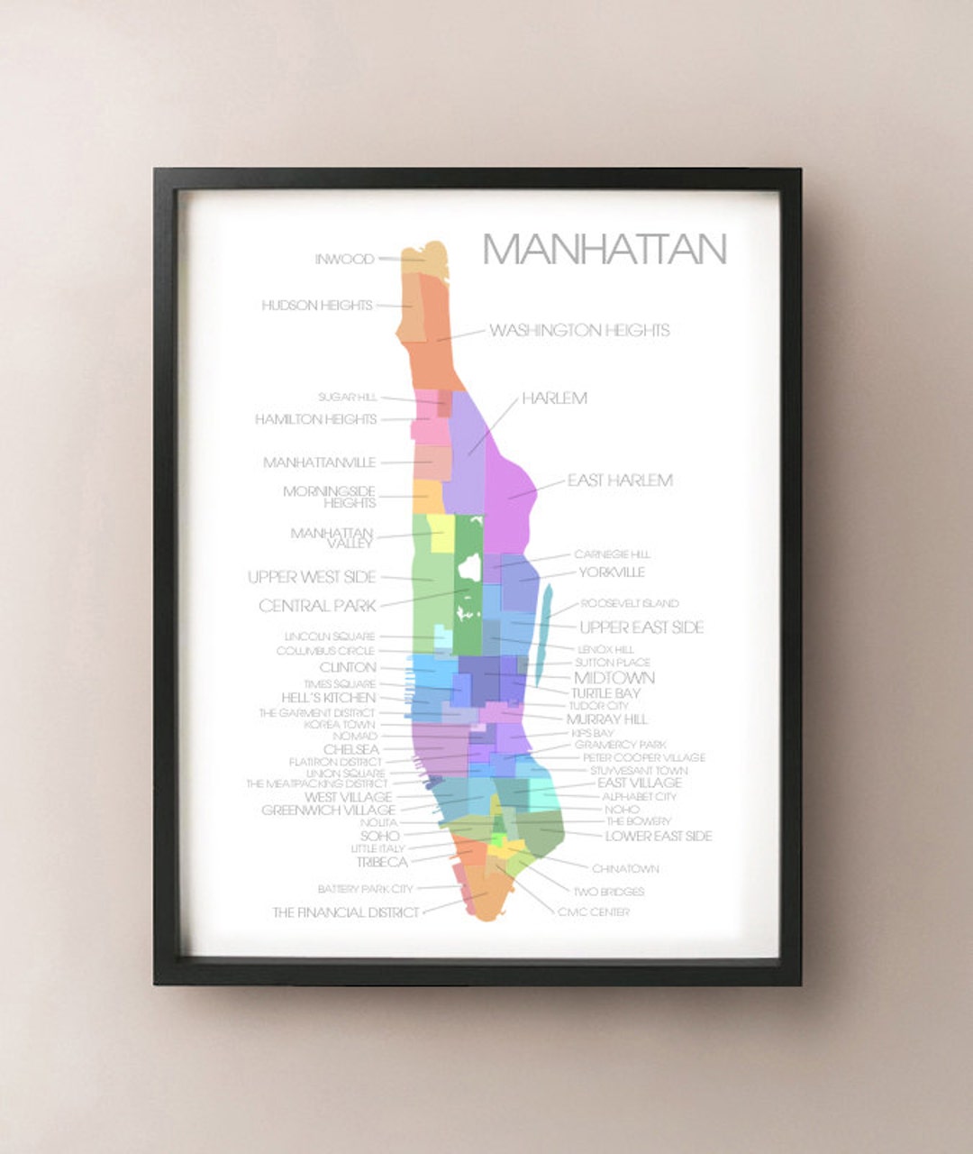 ヴィンテージ ニューヨーク マンハッタン レストラン地図 ポスター ヴィンテージ ニューヨーク マンハッタン レストラン地図