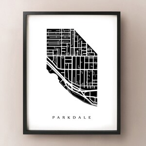 Carte de Parkdale - Toronto Neighbourhood Art Print
