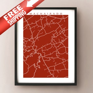Machairado, Griechenland Landkarte Print - Kunstposter Μα μα ene