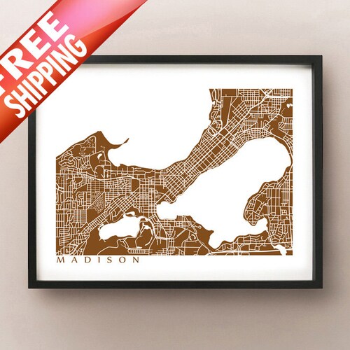 Madison Wisconsin Poster Print Art Skyline Item T4326 Etsy