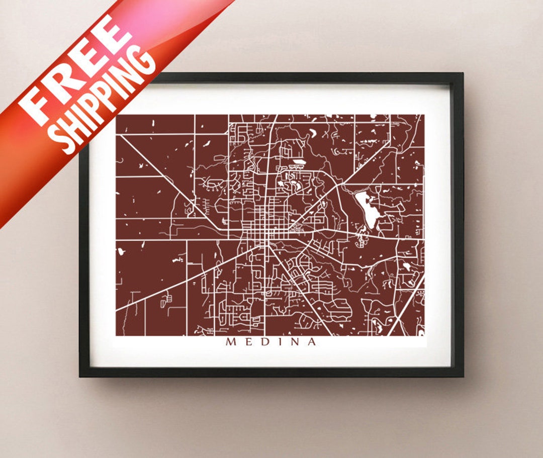 Medina, OH Map - Ohio Poster Print - Etsy