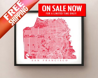 San Francisco Map Art Print: Choose Your Color