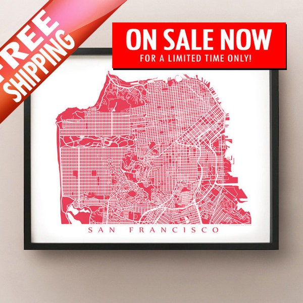 San Francisco Map Art Print: Choose Your Color