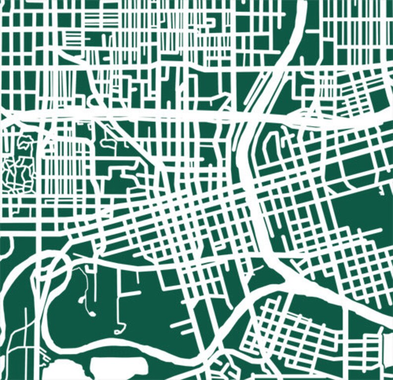 Des Moines Map Print Iowa Art Poster Etsy