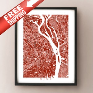 Stadtplan von Kiew - Kyiv, Ukraine Kunstposter - Ки entfernt