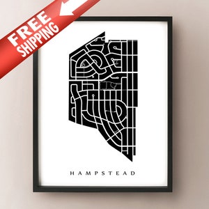 Carte de Hampstead - Montreal Neighbourhood Art Print
