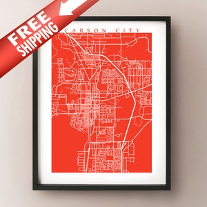 Carson City Carte - Nevada Poster Print