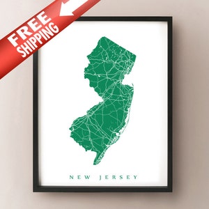 New Jersey Landkarte Druck