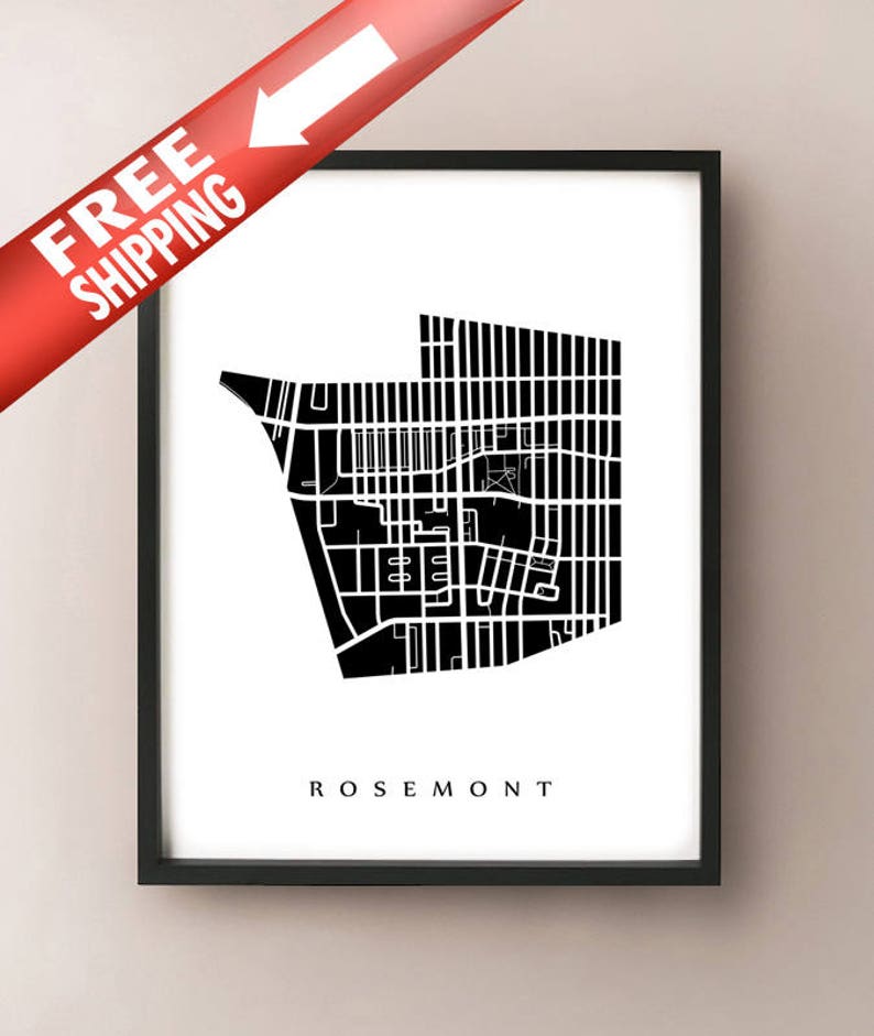Carte de Rosemont - Impression d'art de quartier de Montréal image 1