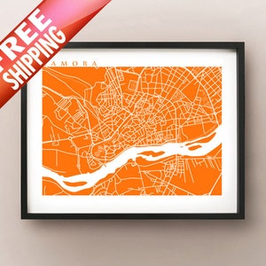 Zamora, Spanien Karte - Kunstdruck