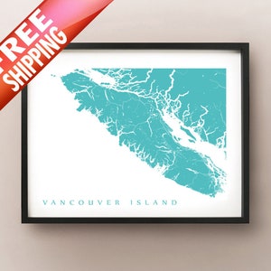 Vancouver Island, BC Map Poster Print - Columbia Británica, Canadá