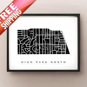 Carte de High Park North - Toronto Neighbourhood Art Print