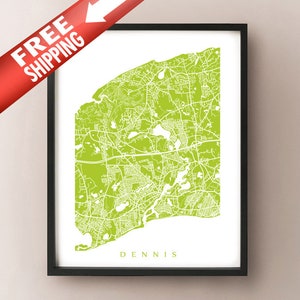 Dennis, MA Karte Druck - Dennis & Yarmouth Massachusetts Kunstposter