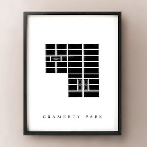 Carte de Gramercy Park - Manhattan, NYC Neighborhood Art Print