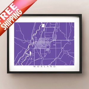 Worland, WY Carte Imprimer - Wyoming Poster