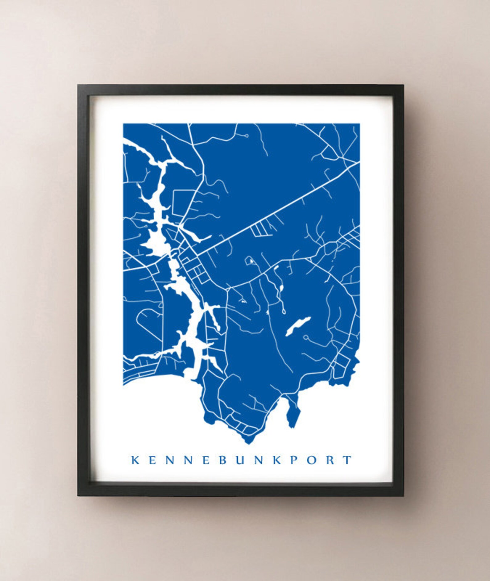 Kennebunkport Maine Map Print - Etsy