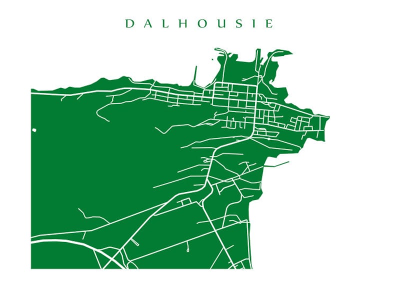 Dalhousie Map New Brunswick Art Poster Etsy Canada