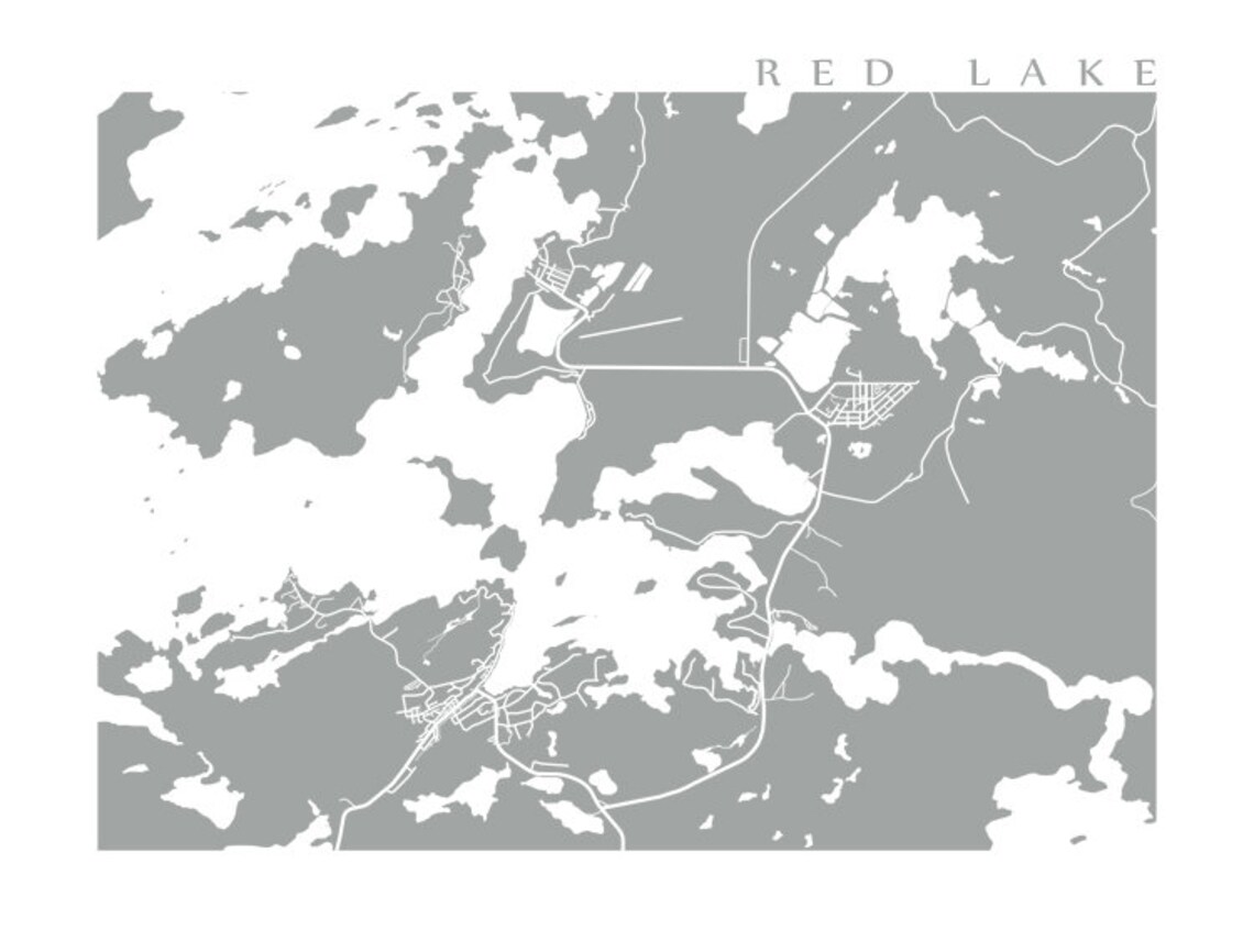 Red Lake Northern Ontario Map Print Etsy