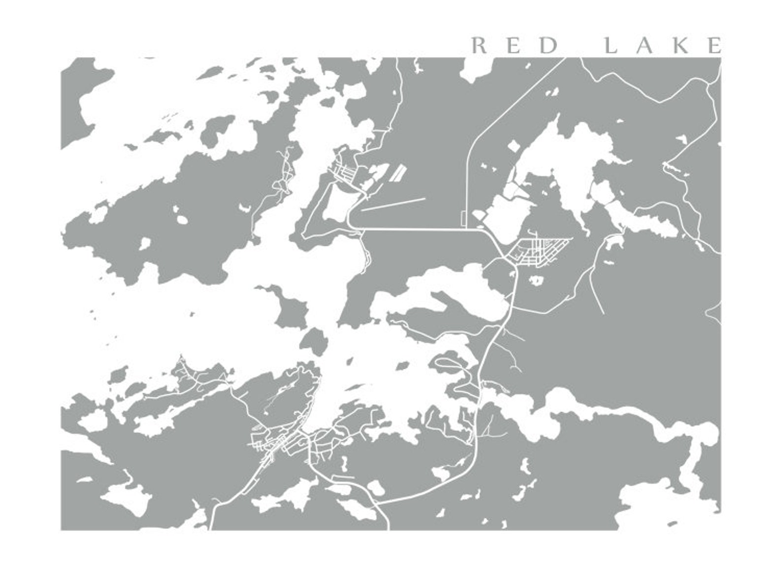 Red Lake Northern Ontario Map Print Etsy