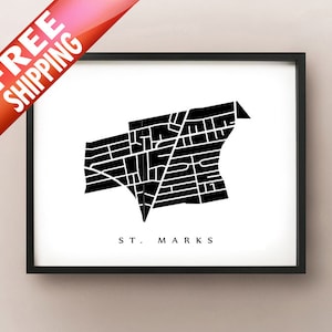 Impression de la carte du quartier de St. Marks - Boston, Massachusetts