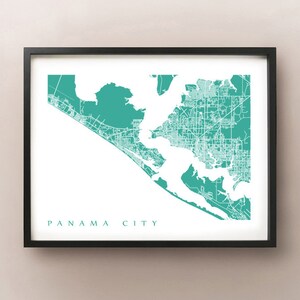 Panama City Kaart Afdrukken - Florida Poster