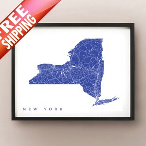 Impression de carte de l'État de New York