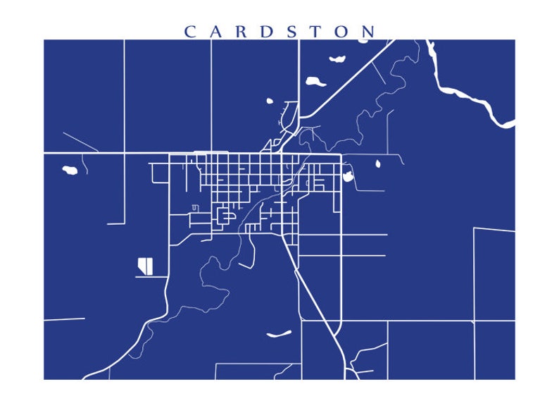 Cardston Alberta Map Print Etsy