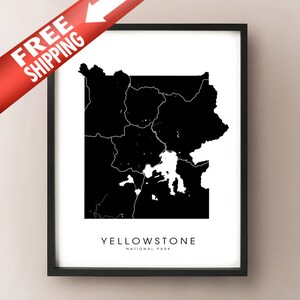 Yellowstone National Park, Wyoming Carte Imprimer