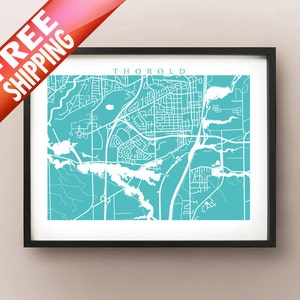 Thorold, ON Map - Kanada Wandkunst - Ontario - Niagara Region