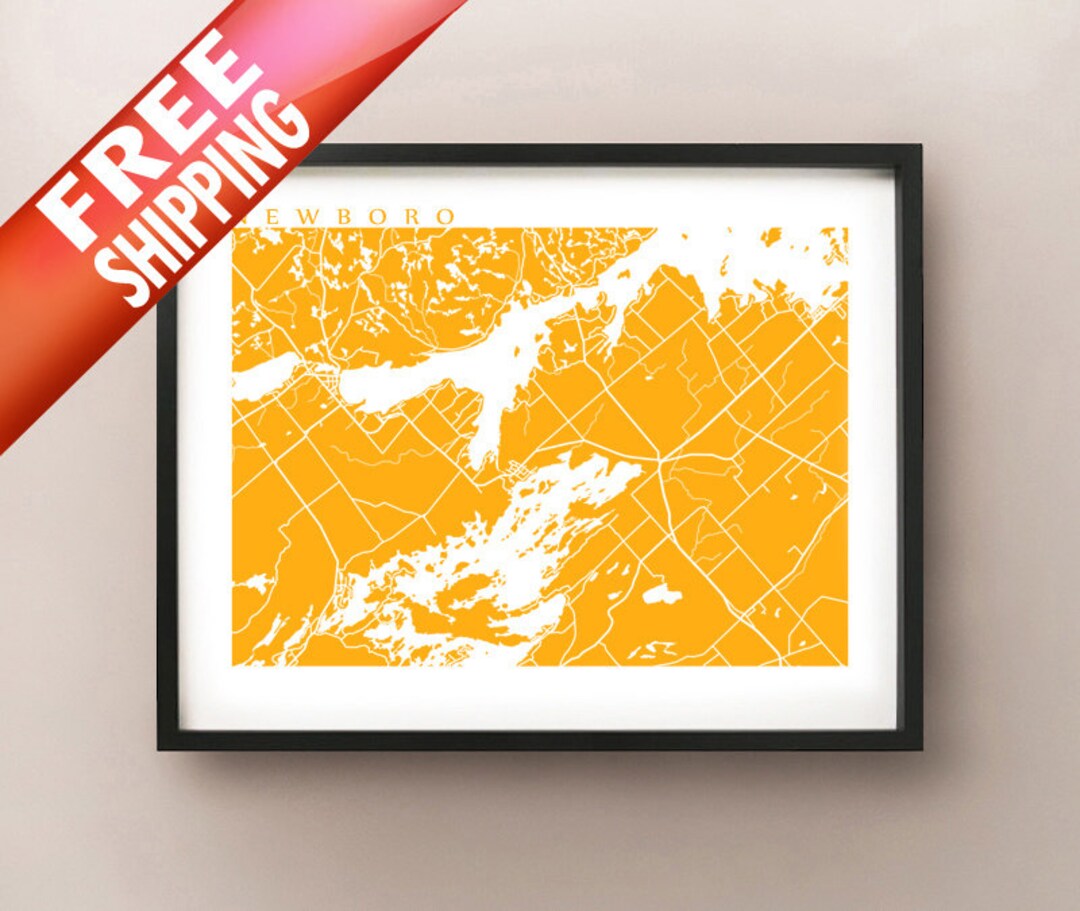 Newboro Map Print Ontario Art Etsy