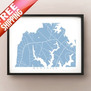 McDaniel, MD Karte - Maryland, USA Kunstdruck