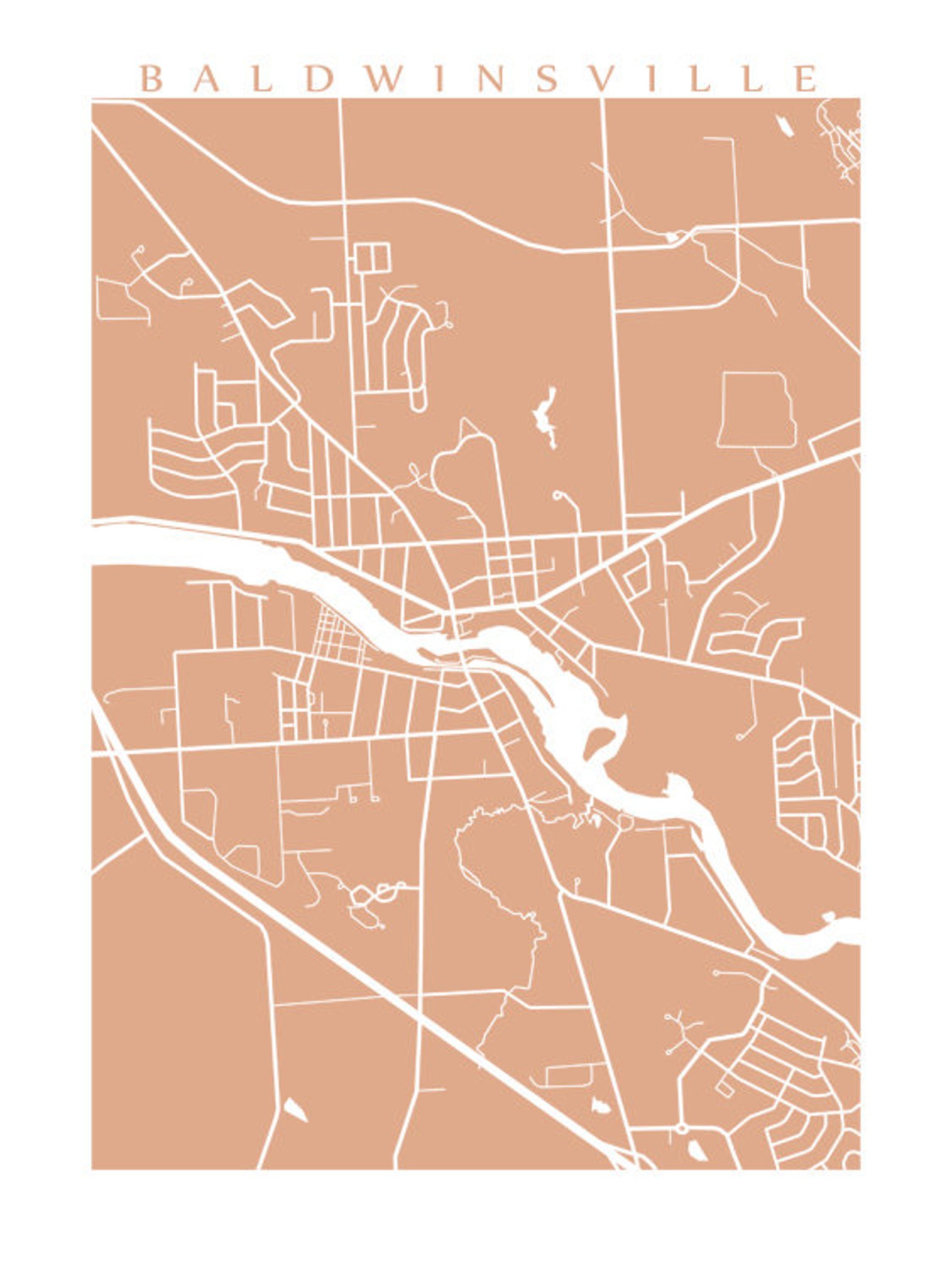 Baldwinsville NY Map Print Upstate New York Etsy